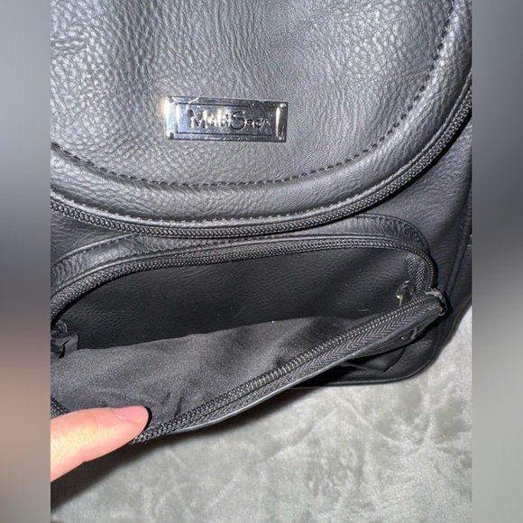 Black Leather Backpack - Picture 6 of 9